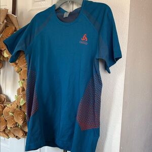 Odlo Base layer‎ Blue Short Sleeve Compression Shirt NWT